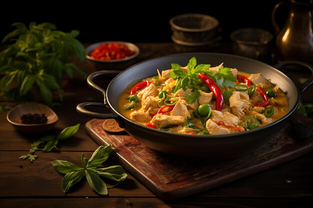 Thai chicken casserole thai food photography