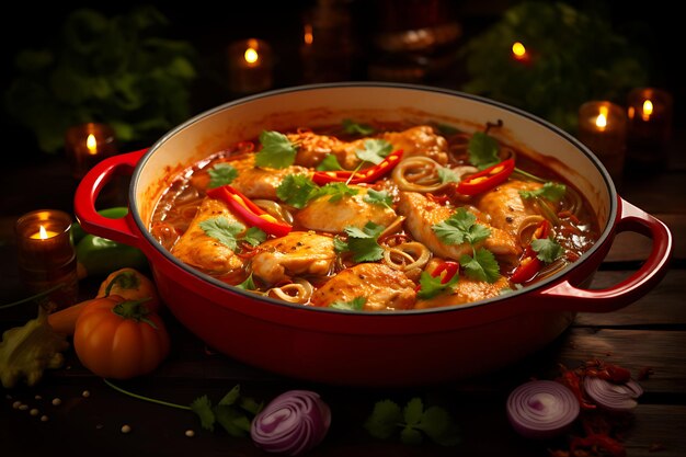 Thai chicken casserole thai food photography