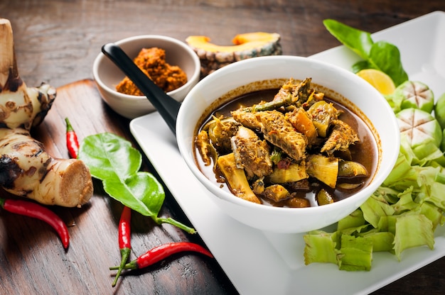 Thai food : The viscera of mackerel fish paunch hot spicy curry or fish organs sour soup.