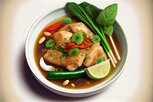 Thai Gai Hor Bai Toey food