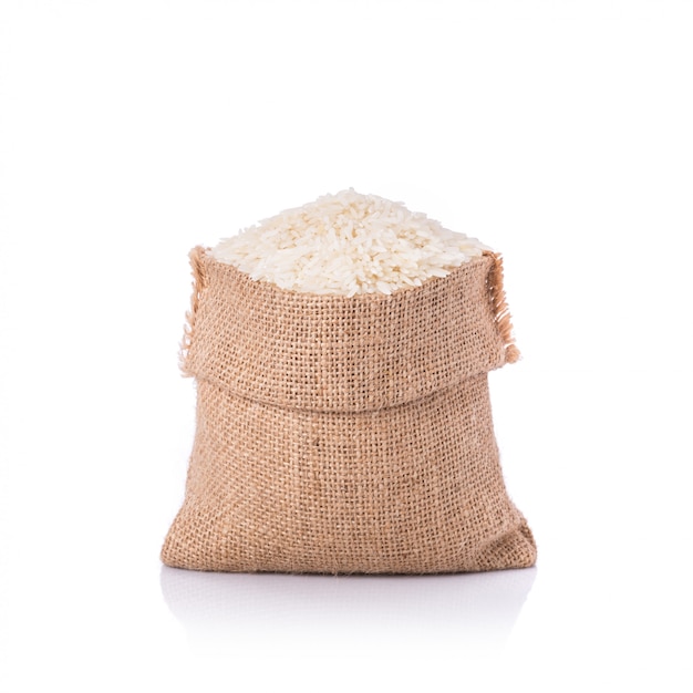 Thai jasmine rice in small sack