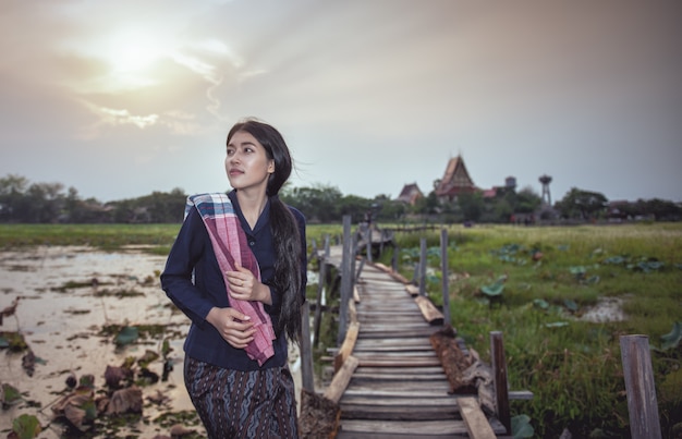 Thai local woman working