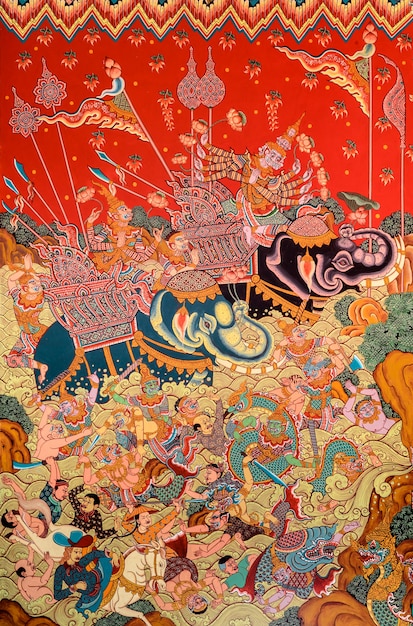 Thai mural painting art