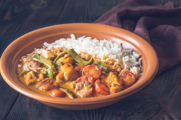 Thai red chicken curry