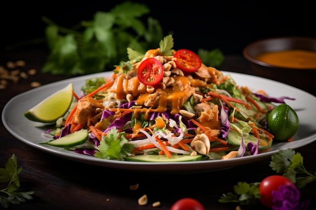 Thai Salad with Peanut Dressing thai Food Photo