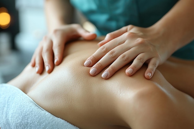 Photo thai spa massage for waist hip back pain relief expert therapy for office syndrome muscle te