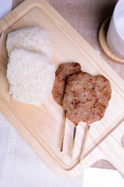 Thai Street Food Grilled Pork Sticky Rice