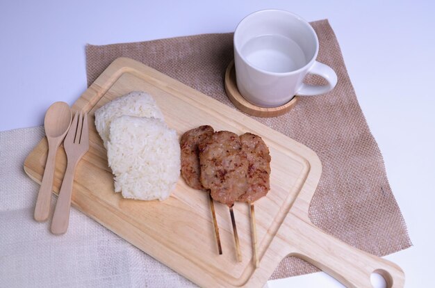 Thai Street Food Grilled Pork Sticky Rice