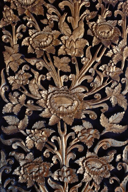 Thai style pattern design handcraft on wood