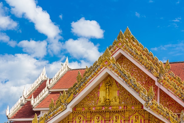 Thai Temple art decorated in Buddhist church, temple pavilion, temple hall, monk's house