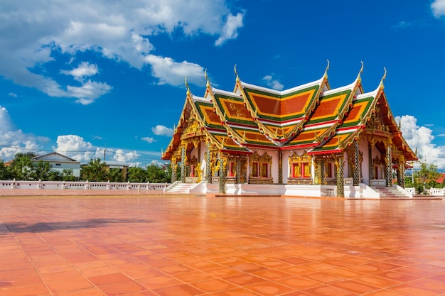 Thai Temple art decorated in Buddhist church, temple pavilion, temple hall, monk's house