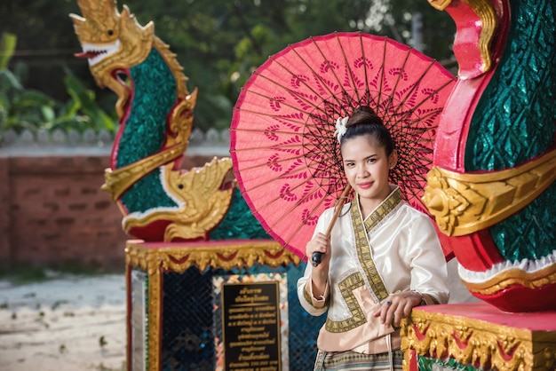 Thai Woman In Traditional Costume Of Thailand