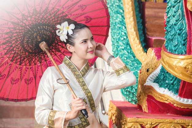 Thai Woman In Traditional Costume Of Thailand