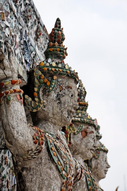 Thailand, Bangkok, Yai District, Arun Temple (Wat Arun Ratchawararam), roof ornaments