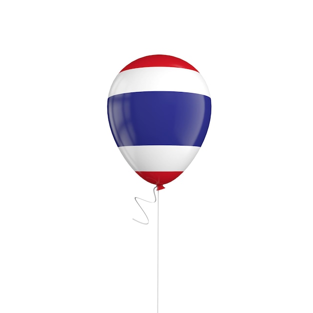 Thailand flag balloon on a string 3D Rendering