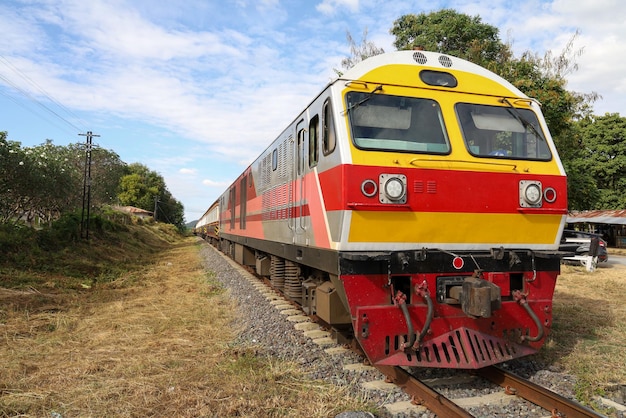 Thailand vintage train stop in trainstation