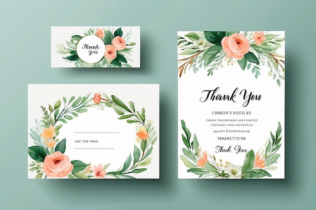 Photo thank you card wedding template