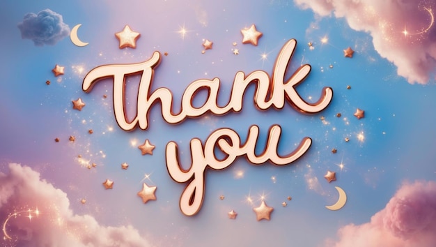 Thank You Message With Stars and Clouds at Night