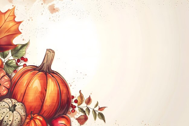 Thanksgiving Banner Fruit and vegetable in thanksgiving day soft blurred background