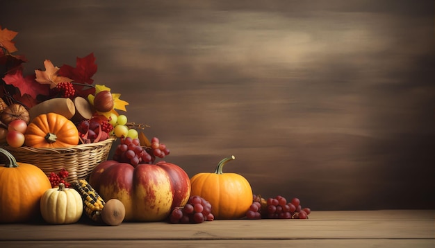 Thanksgiving celebration background with empty space