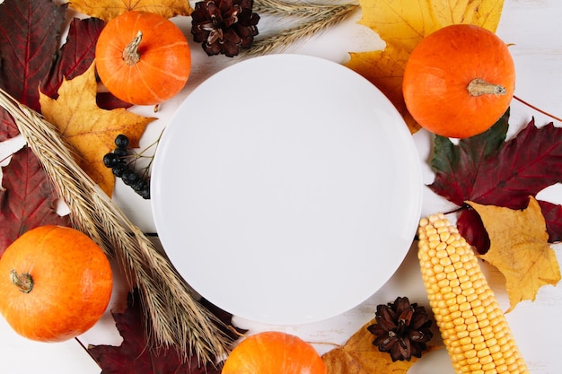 Thanksgiving cutlery setting Festive table decor on wooden background