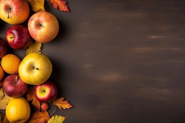 Thanksgiving day or autumn composition with pumpkin oranges leaves or chicken Thanksgiving food