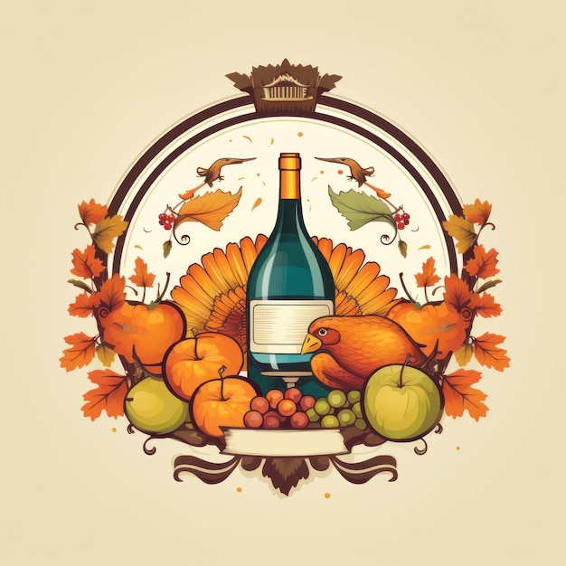 Thanksgiving Day background Illustration AI GenerativexA