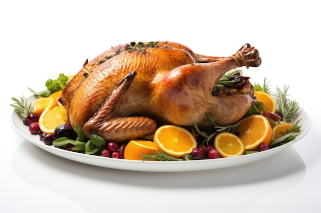 Thanksgiving dish on white background