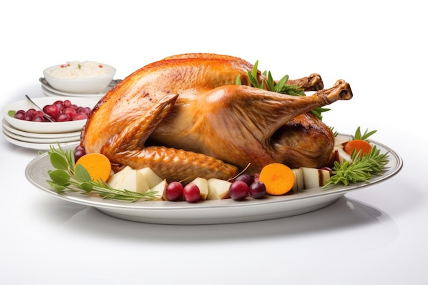 Thanksgiving dish on white background