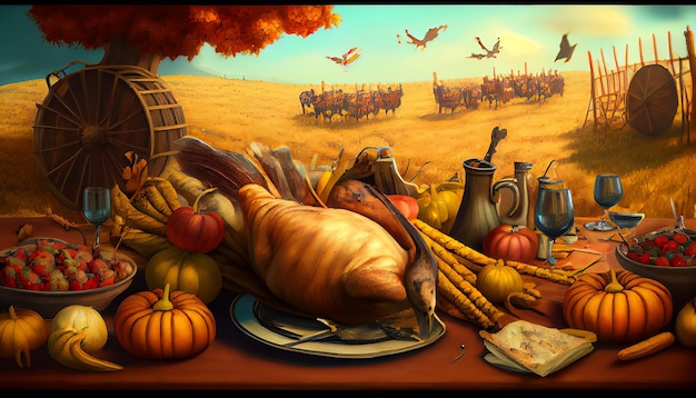 Thanksgiving and the Harvest Feast Novemer 23th Generative AI