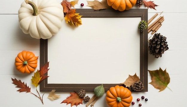 Thanksgiving Holiday wood table background with copy space for text Generative ai