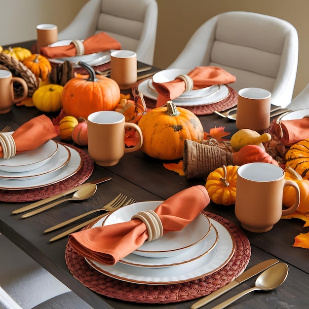 A Thanksgiving table filled with festive dishes with a beautifully roasted turkey at the center