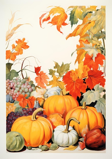 Thanksgiving Template for invitation postcards no text