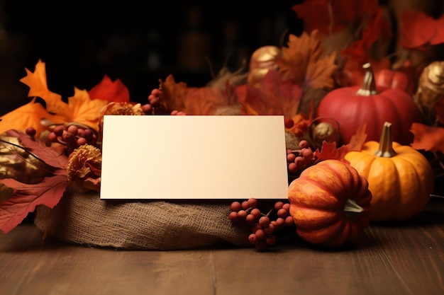 Thanksgivingthemed place cards watercolor background