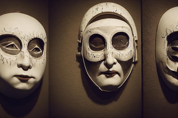 Theatrical mask with indistinguishable emotion art masquerade