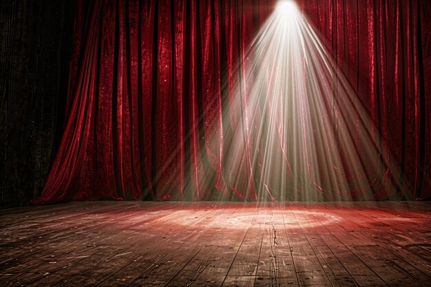 Photo theatrical stage with spotlight