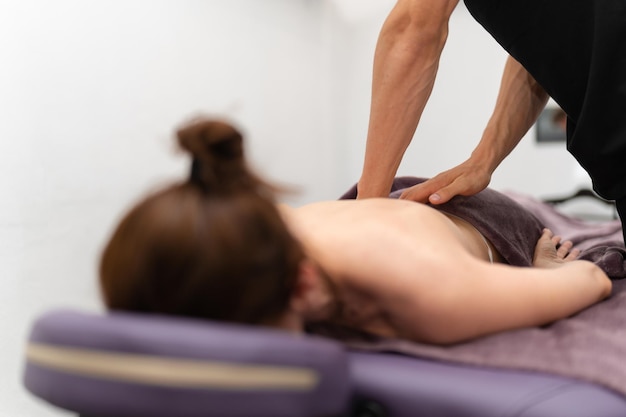 Therapeutic Back Massage in a Calm Spa Environment