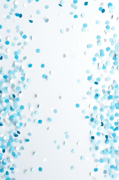 Photo there are many blue and white confetti dots on a white background generative ai