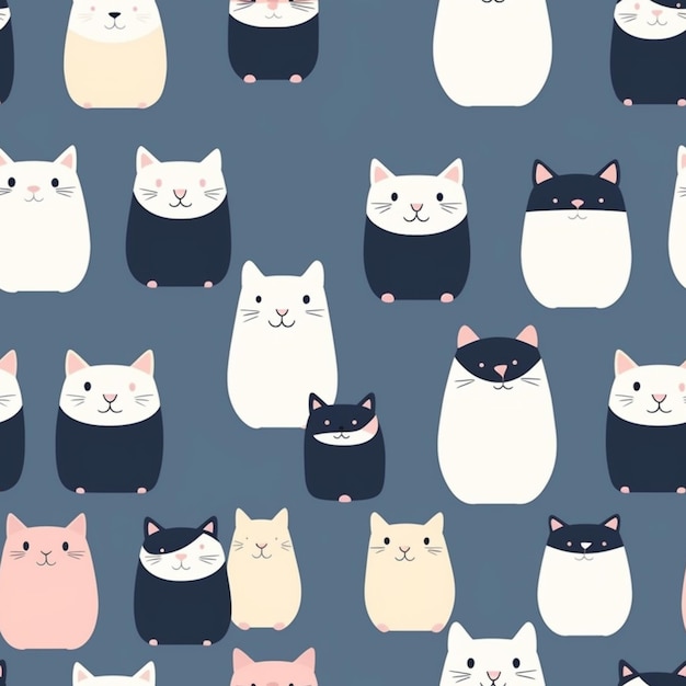 There are many cats that are all different colors and sizes generative ai