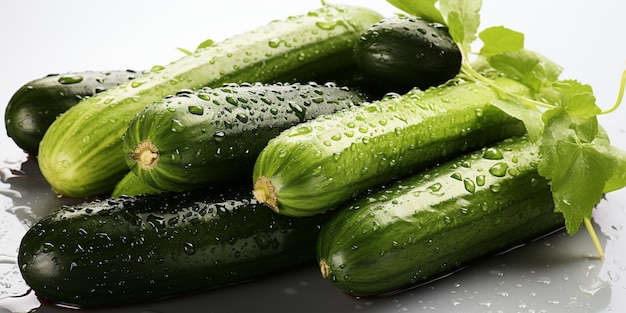 There are many cucumbers that are sitting on a plate generative ai