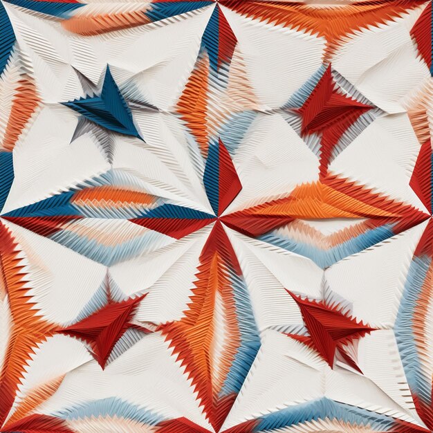 There are many folded paper stars on a white surface generative ai