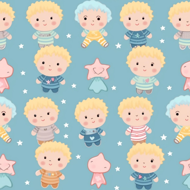 There are many little babies that are all wearing sweaters generative ai