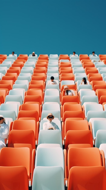 Photo there are many people sitting in the seats of a stadium generative ai