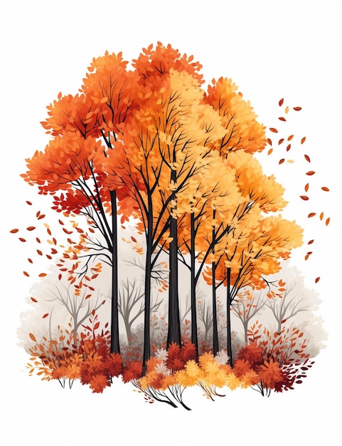 there are many trees that are in the fall with leaves generative ai