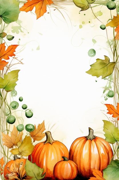 there are three pumpkins and leaves on a table with a white background generative ai