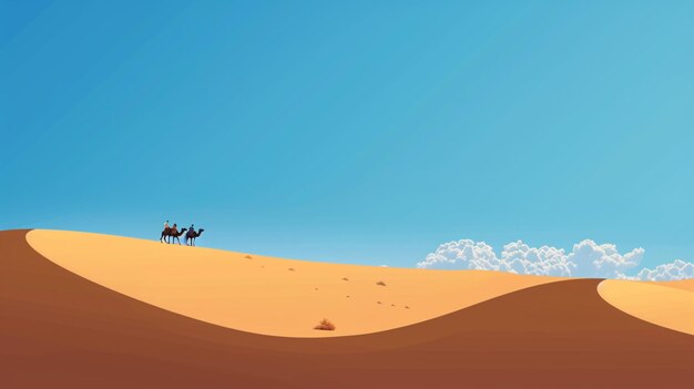 there are two people riding horses in the desert on a sunny day generative ai