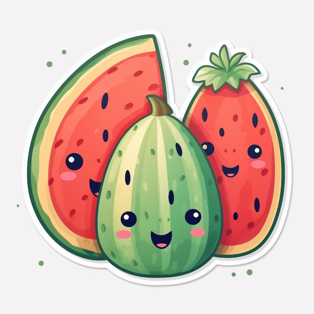 There are two pieces of watermelon and a piece of watermelon generative ai