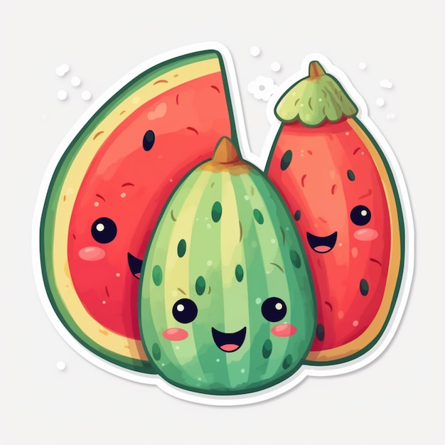 There are two pieces of watermelon and a slice of watermelon generative ai