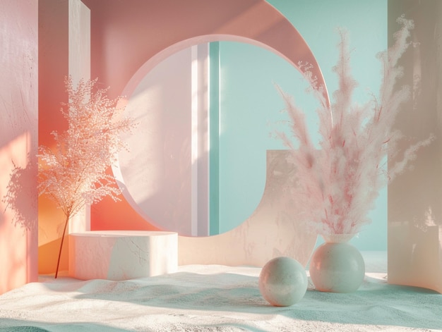 there are two vases with flowers in them on a table generative ai