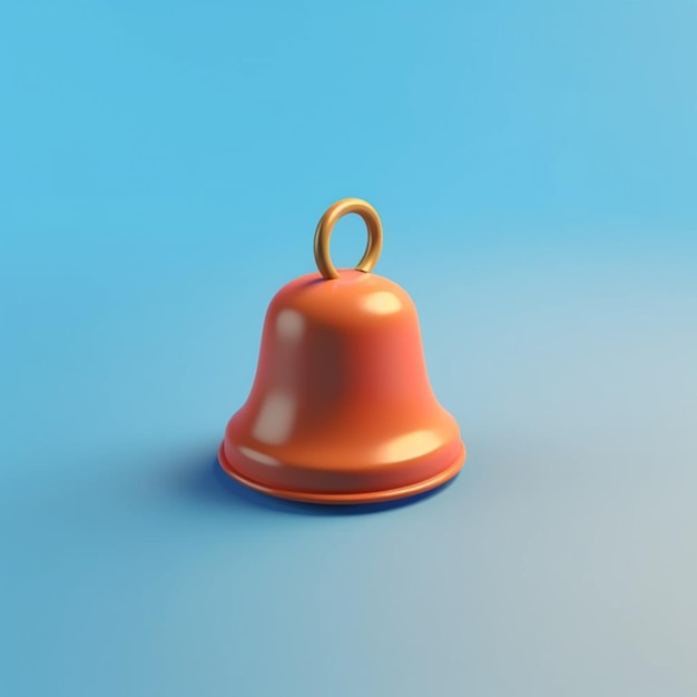 There is a bell on a blue surface with a blue background generative ai